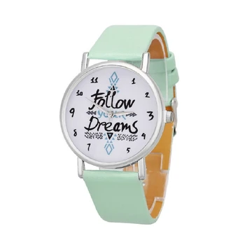 

Practical Women Follow Your Dreams Patron PU Wrist Watch
