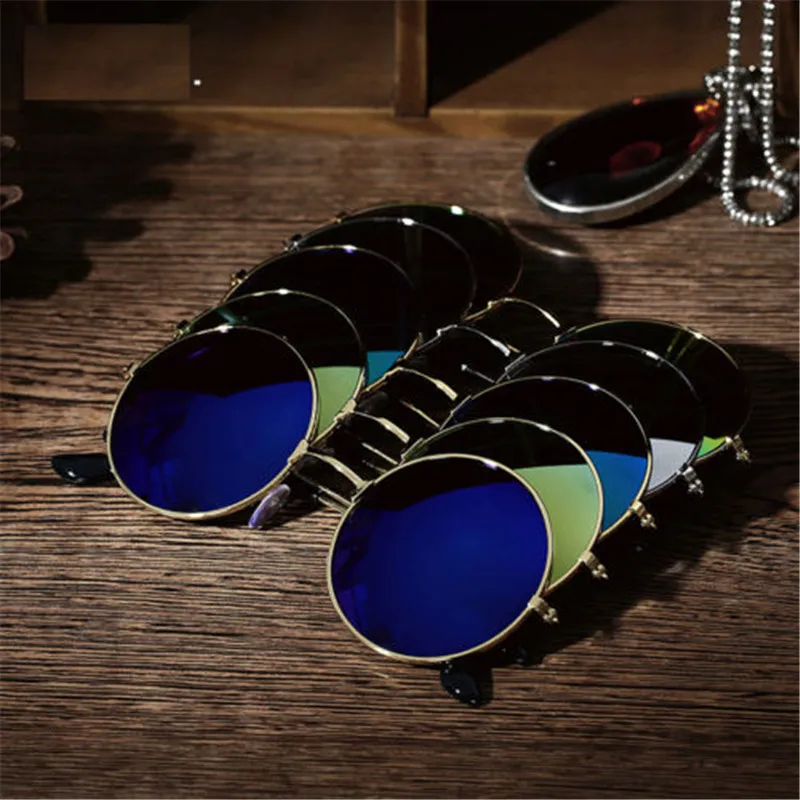 Новое поступление круглые солнцезащитные очки ретро мужские и женские брендовые дизайнерские солнцезащитные очки винтажное зеркальное покрытие