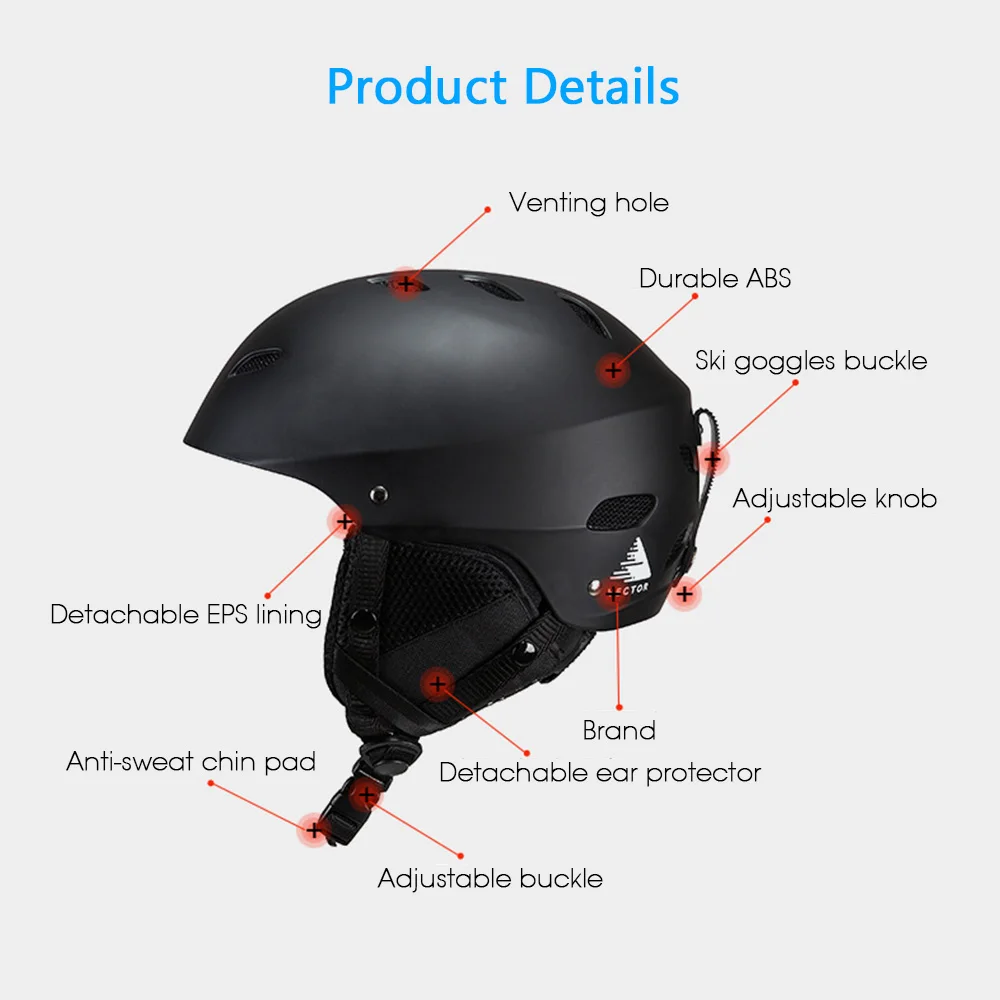 Векторные защитные шлемы для спорта на открытом воздухе регулируемые легкие лыжные шлемы для катания на коньках лыжные шлемы Спортивные Аксессуары