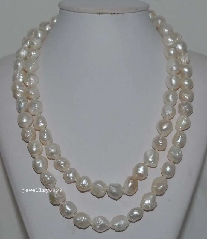 Natural Rare white 10*12mm Baroque waxberry Pearl Necklace 48&quot | Украшения и аксессуары