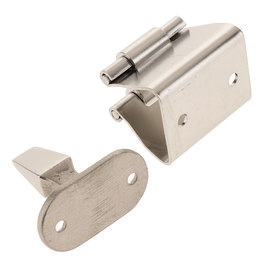 1 Set Small Stainless Steel Door Holder Lock Latch Hatch Handle Catch Boat