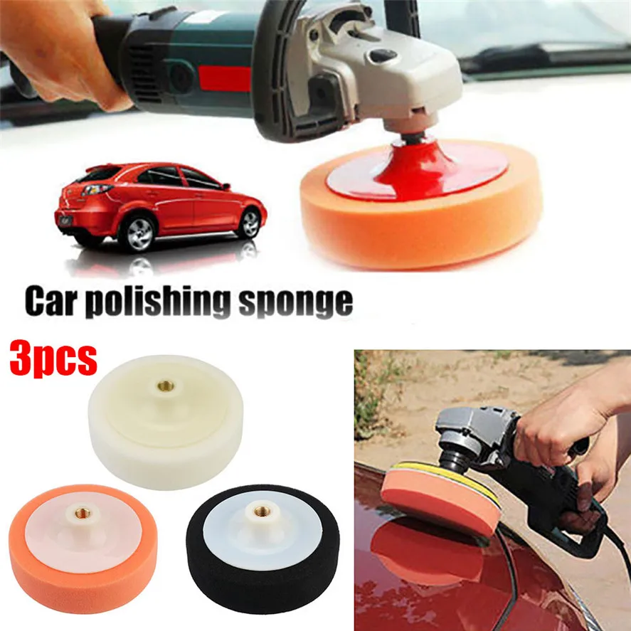 

New Car Maintenance Sponge Tool 3Pcs Car Polishing Sponge Waxing Buffing Pads Compound Auto Polisher Cars Polishing Tool 30