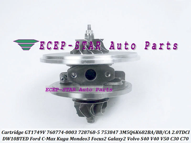 Turbo CHRA Cartridge GT1749V 760774-0003 728768-0005 760774 728768 753847 3M5Q6K682BA 3M5Q6K682BB 3M5Q6K682CA Turbine For Ford C-Max 2.0L TDCI DW10BTED  (5)