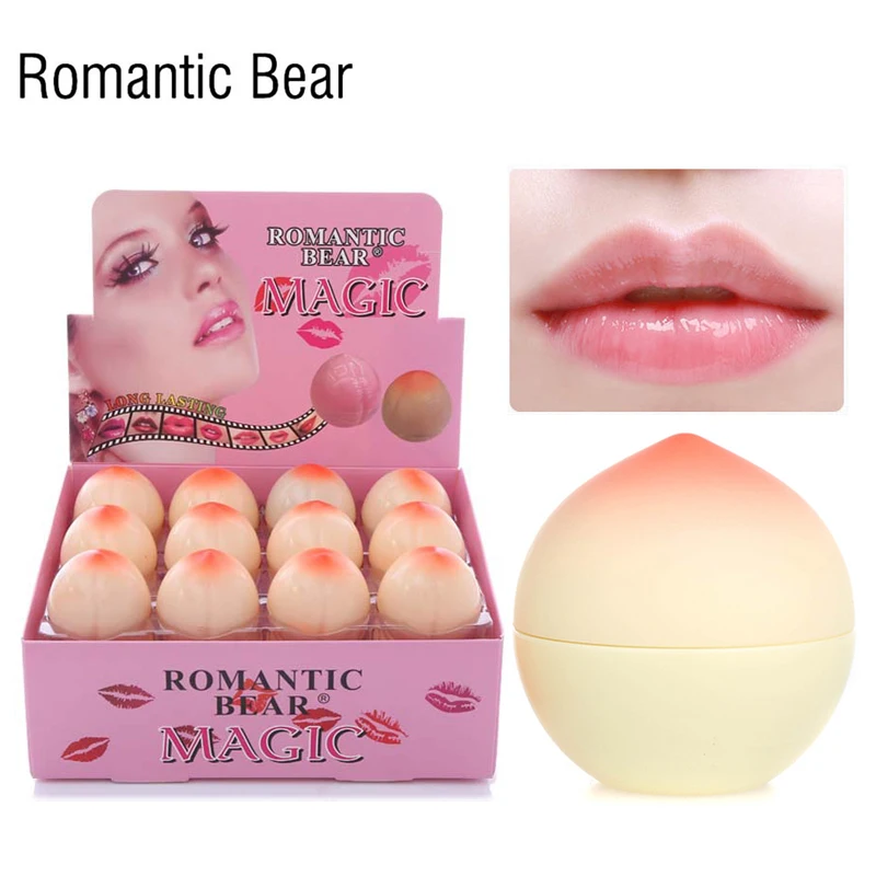 Романтический Мишка милый макияж форма персика увлажняющий питательный бальзам для губ длительный Уход за губами бренд помада бальзам