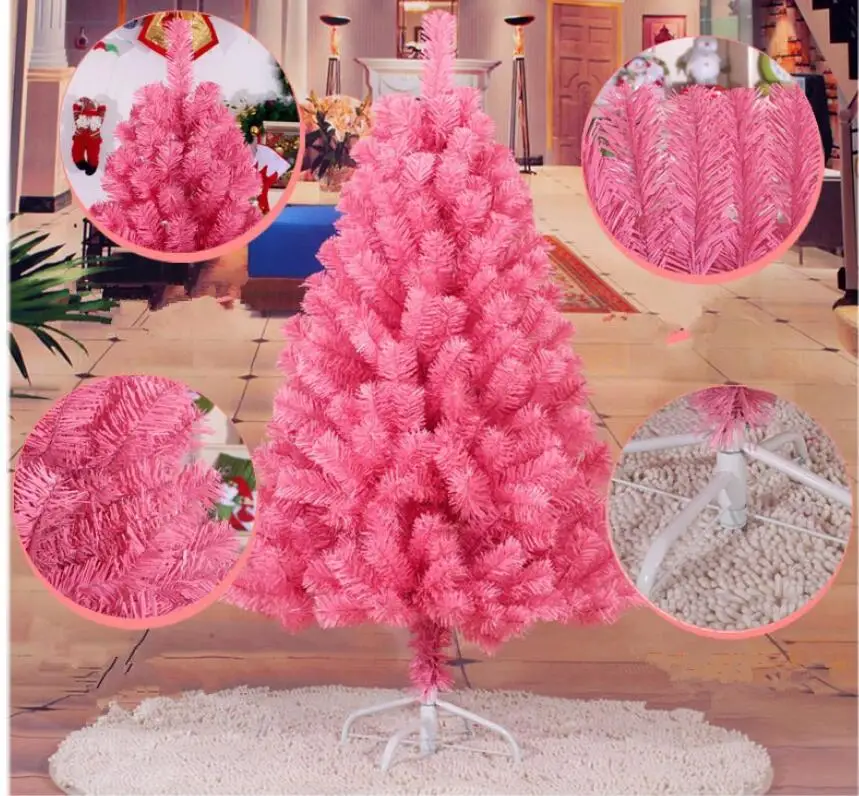 

1.2 m/120cm Encryption Environmentally Friendly Material PVC Pink Christmas Tree Decorated New Year Supplies Mall Hotel