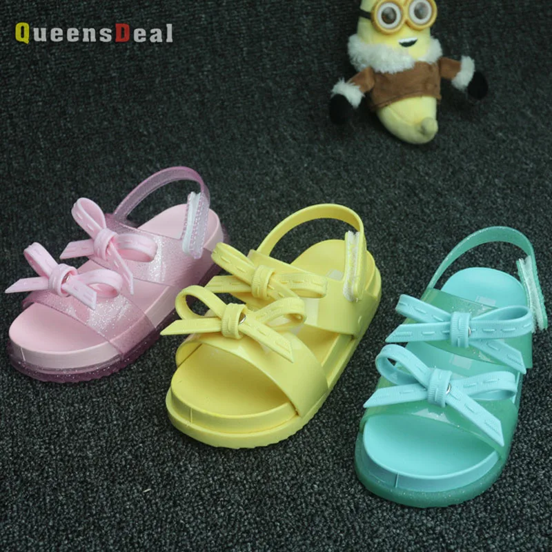 Baby Girls Soft Shoes PVC Bowknot Shoes For Children Princess Dress Up Style Sandals  Shoes  15-18cm