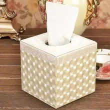 Мода белый/черный квадрат кожа дерево tissue box держатель туалетной бумаги держатель ткани для домашнего декора PZJH004