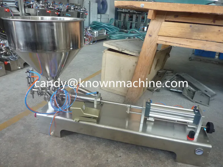

Single nozzle semi automatic Paste filling packing and sealing machine for liquid paste filler
