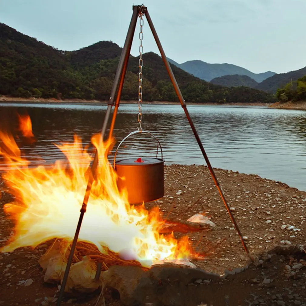 

Alocs Outdoor Stove Tableware Tripod Holder Aluminum Barbecue Utility BBQ Holder Cookware For Outdoor Camping Picnic Campfire