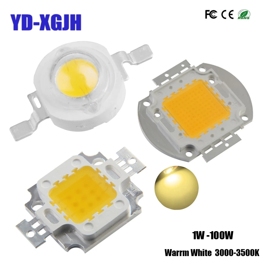 LED COB Light 1W 3W 5W 10W 20W 30W 50W 100W White Warm White Beads Chip PCB 