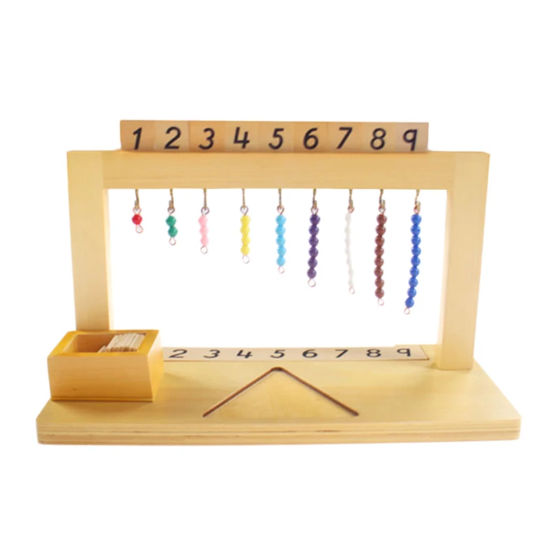 

Wooden Math Material Hanger Color Bead Stairs 1-9 Preschool Educational Learning Toys For Children