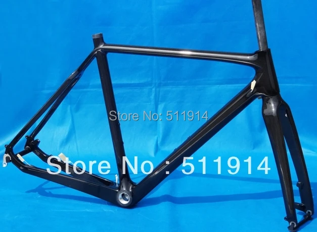 Sale Full Carbon 3K Glossy Cyclocross cross Bike Disc Brake BSA Frame + Fork + Headset   51cm, 53cm, 55cm, 57cm 0