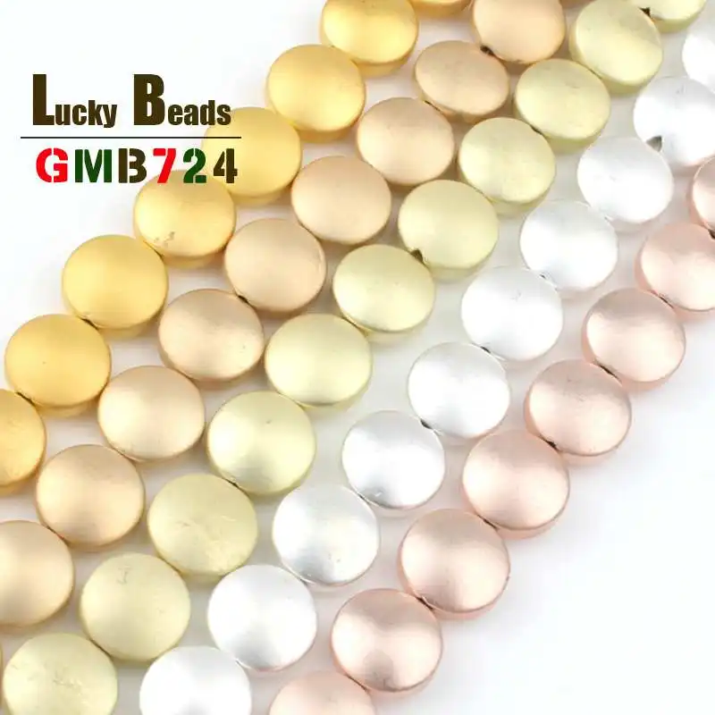 

4*8mm Natural Matte Round Hematite Ancient Cyan/Gold/Silver Loose Spacer Beads For Jewelry Making DIY Bracelet Necklace 15inches