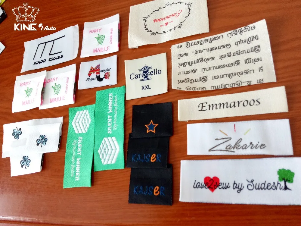 Customize design or brand garment woven labels/embroidered patch/ paper hang tag/ with cut and ...