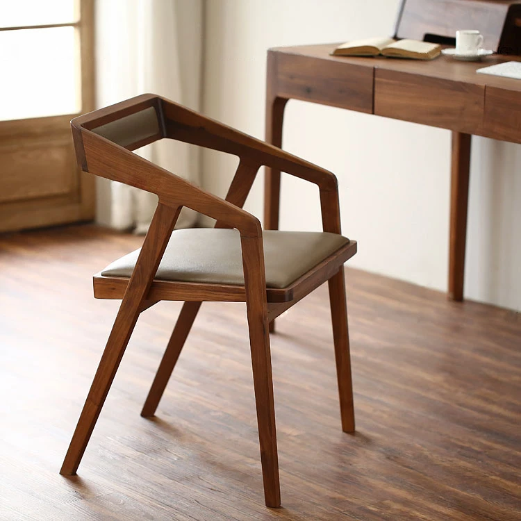 Simple and modern wood chair coffee chair lounge chair wood dining