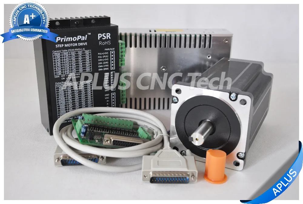 

1-Axis NEMA 34 Key Shaft Stepper Motor 1696oz-in & Driver PSR8078 & 48V Power Supply Kit