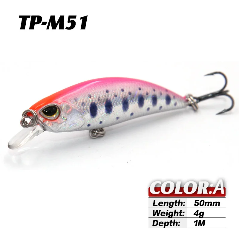 TacklePRO M51 Jerkbait маленькие воблеры гольян жесткая наживка Тонущая рыболовная приманка 4 г 5 см кривошипная Рыболовная Снасть басовый свежий морской - Цвет: A