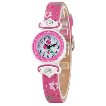 

Cute Delicate Style Quartz Watch Movement for Child Arabic Numerals Dial Watches for Student Lovely Diamond-encrusted Wristwatch