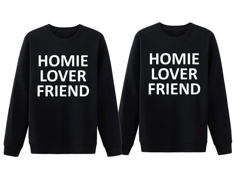 

Sugarbaby New Arrival Homie Lover Friend Matching Couple Sweatshirt Couple Hoodie Anniversary Gift Funny Couple's Clothing