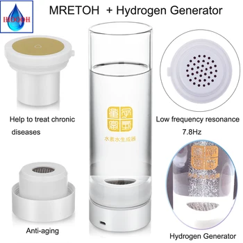 

Hydrogen Water Generator + MRET OH 7.8Hz H2 Alkaline Maker Rechargeable Portable SPE/PEM Electrolysis Ionizer Gift for Parents