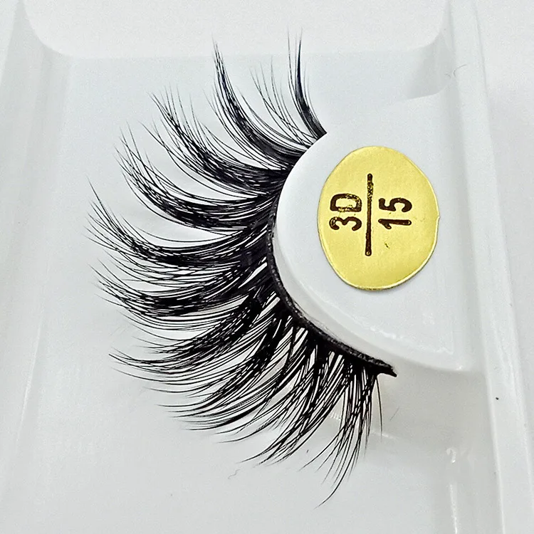 

HBZGTLAD 3D-15 Winged Soft Cotton 3D Stitch Cross Messy Eye Lashes False Eyelashes