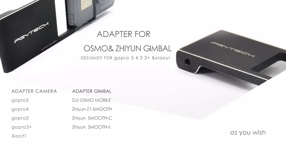 PGYTECH Gopro Hero 7 6 5 4 3+ аксессуары адаптер переключатель Монтажная пластина для DJI osmo экшн-телефон gimbal камера zhiyun xiaoyi 4K