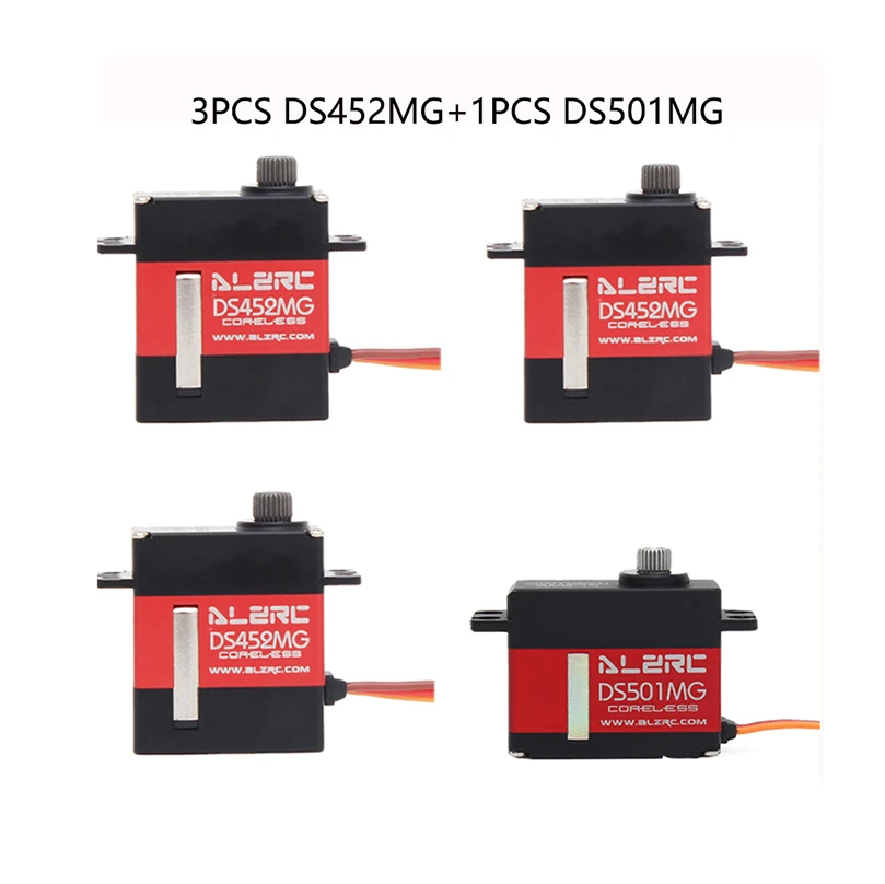 Alzrc 3pcs Ds452mg Servos 1pcs Ds501mg Servo For 380 450 480 500 Rc Helicopter Parts Accessories Aliexpress