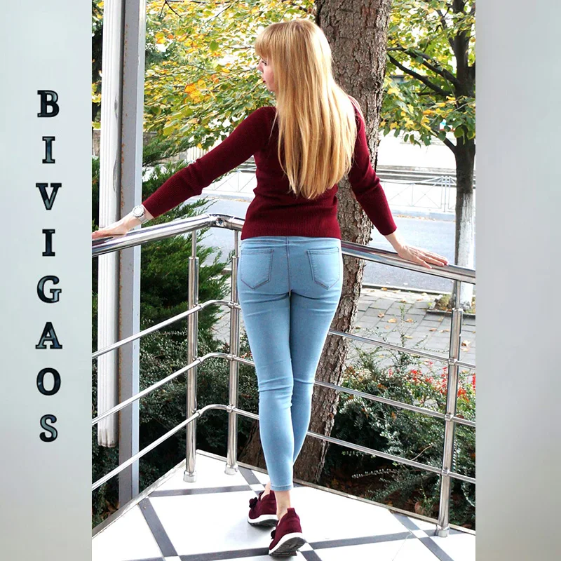 BIVIGAOS Стиль досуга Базовый стиль для женщин s джинсы узкие брюки Узкие эластичные джинсовые брюки джинсовые леггинсы женские хлопковые джеггинсы джинсы для женщин
