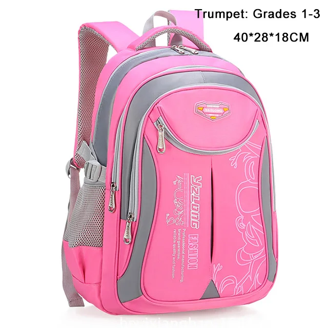 Водонепроницаемые детские школьные ранцы для мальчиков и девочек, Детский рюкзак, школьная сумка большой емкости, дорожная сумка, детская сумка, Mochila Infantil - Цвет: gray Pink small