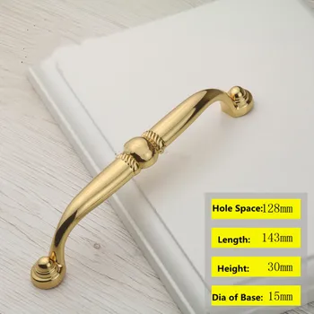 

128mm Modern Fashion bright gold kitchen cabinet win cabinet door handle 5" gold cupboard drawer dresser door pulls knobs