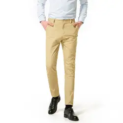 2018 весенние классические новый высокое качество Для мужчин Эластичный Повседневное брюки Для мужчин s платье в деловом стиле Slim Jogger стрейч