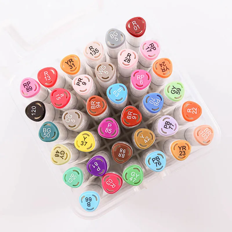 

Hot 12/18/24/36 Colors Colorful Marker Pen Dual Tip Art Markers for Coloring Sketching and Card Making LSK99