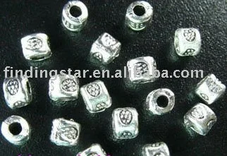 

FREE SHIPPING 1500Pcs Tibetan silver floral barrel spacer beads A404
