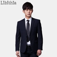 (Jacket+Pant+Tie) Men Formal Suits Luxury Wedding Suit Male Blazers Slim Fit For Grey Black Party Classic Menswear