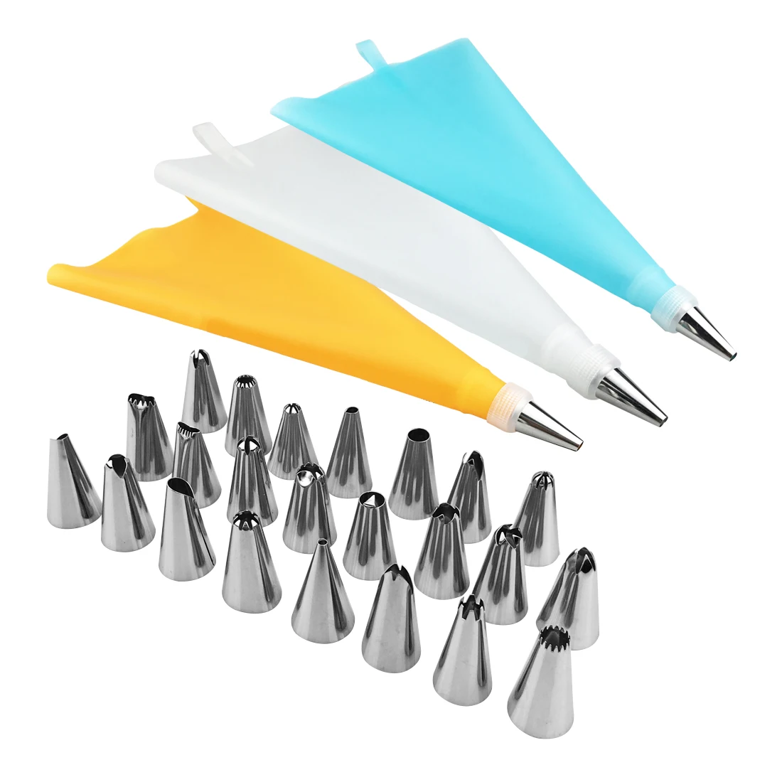 

Newest Practical 24 pcs Difference style DIY Dessert Cake Decorating Tip Sets With Box Russia Icing Piping Nozzles Pastry Tips