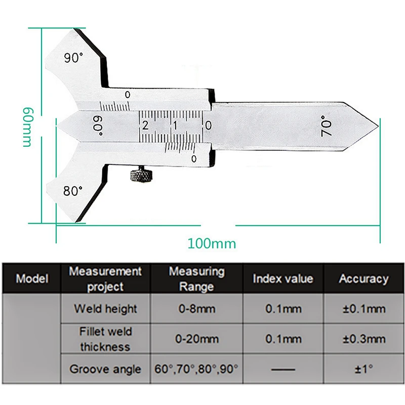 0-20 мм сварного шва датчик сварочный угол 60/70/80/90 градусов осмотр датчик Тесты локтевой раздвигающийся измерительный инструмент