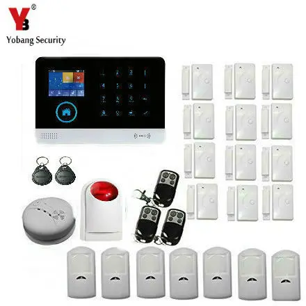 YobangSecurity WiFi 3G WCDMA Smart Home Inturder Burglar English German Voice Alarm System Wireless Strobe Siren Smoke Detector