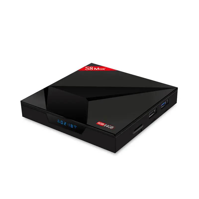 S8 Max+ Android 9.0 Tv Box Rk3328 Chip 4K Hd 4Gb +64Gb 2.4G/5Ghz Dual Wifi 4K Smart Tv Box (Eu Plug)