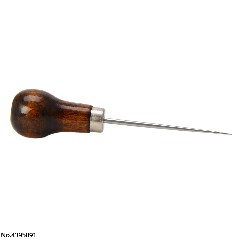 

Awl Pricker Hole Maker Tool Punch Sewing Stitching Leather Craft Wooden Handle