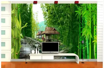 

Custom photo 3d wallpaper Non-woven mural wall sticker Bamboo pavilion landscape painting 3d wall room murals wallpaper
