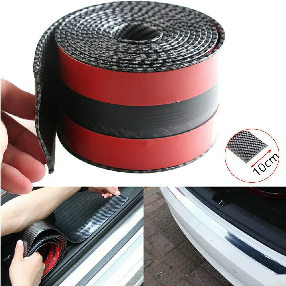 

1M*10CM Car Sticker Carbon Fiber Rubber DIY Door Sill Protector Edge Guard Strip for Ford BMW Chevrolet Honda GMC Car Sticker