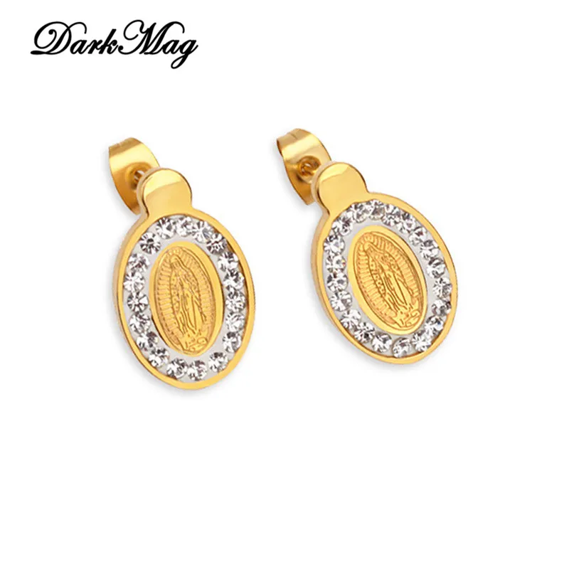 

DarkMag trendy women Stud Earrings our lady of Guadalupe Jewelry Virgin Mary Christian Jesus Catholic earrings