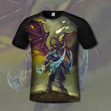 WOW Horde Alliance Illidan Thrall Lich King Arthas T Shirt Deathwing Neltharion Jaina Hellscream Gul’dan T Shirt High Quality