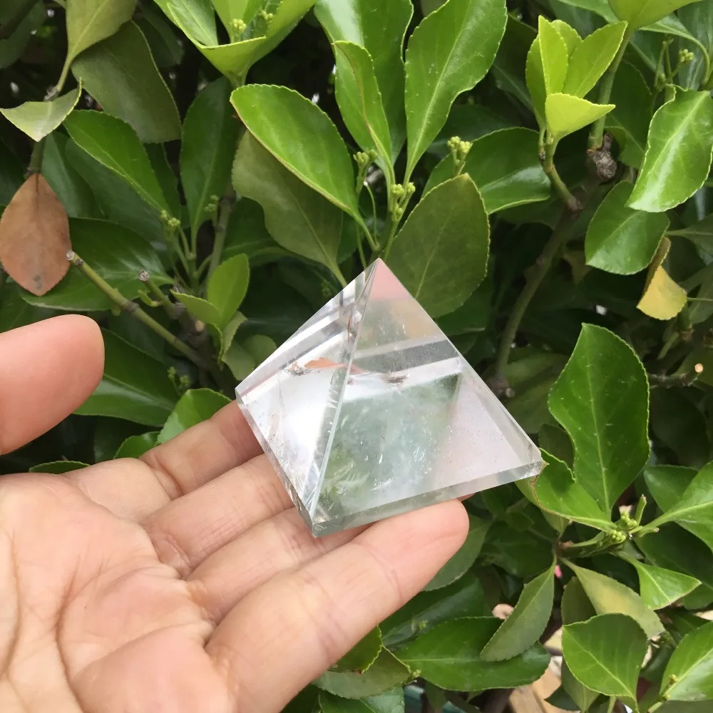 75 г Натуральный прозрачный кварцевый кристалл камень прозрачный кристалл исцеляющая Пирамида