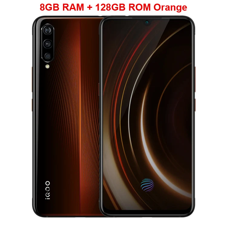 Vivo iQOO мобильный телефон 6,4" AMOLED 6G/8G/12G ram 128G/256G Восьмиядерный Snapdragon 855 Android 9 4000mAh NFC Смартфон - Цвет: Orange 8GB 128GB