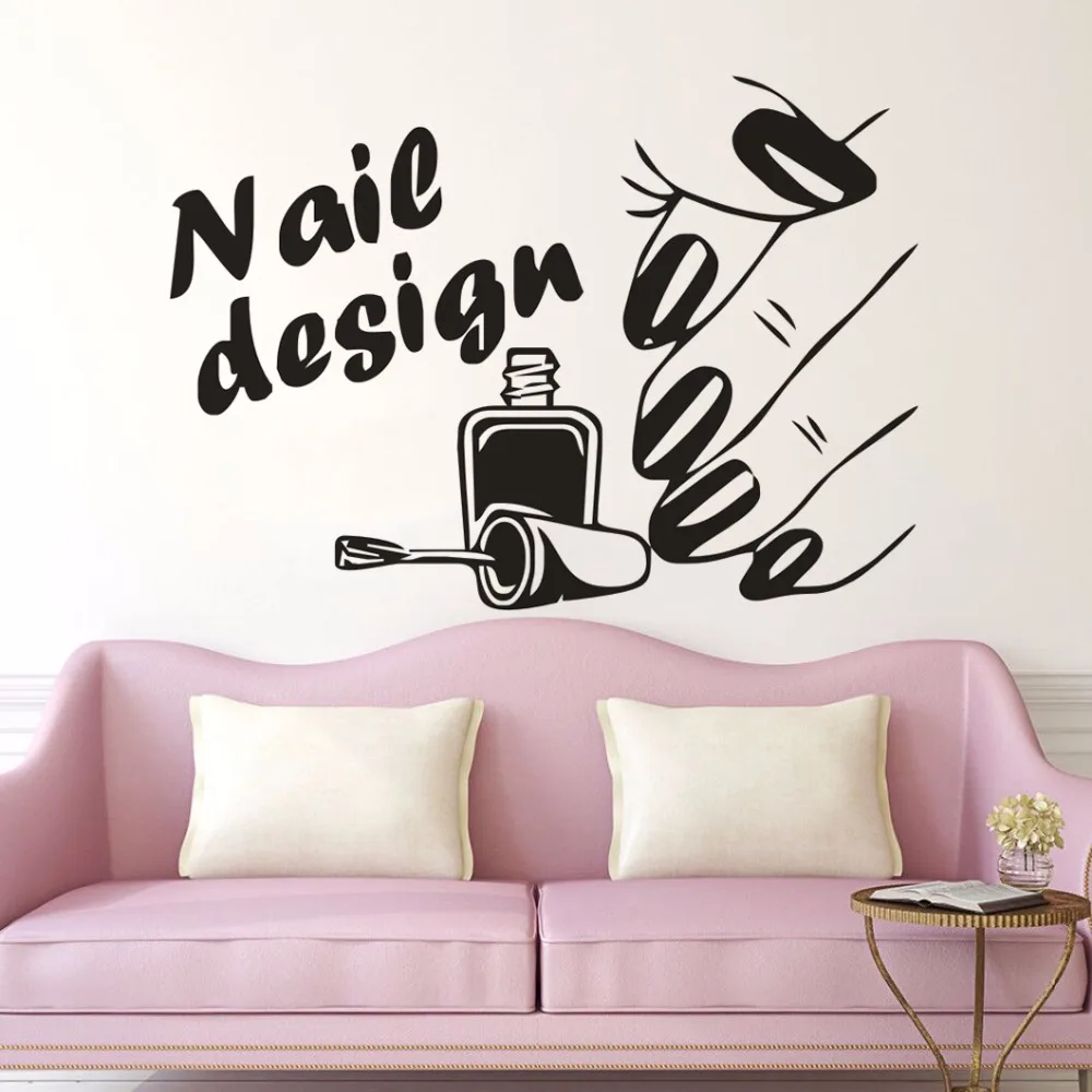 Nail Salon Wall Sticker Nail Design Logo Wall Decals Vinyl Beauty
