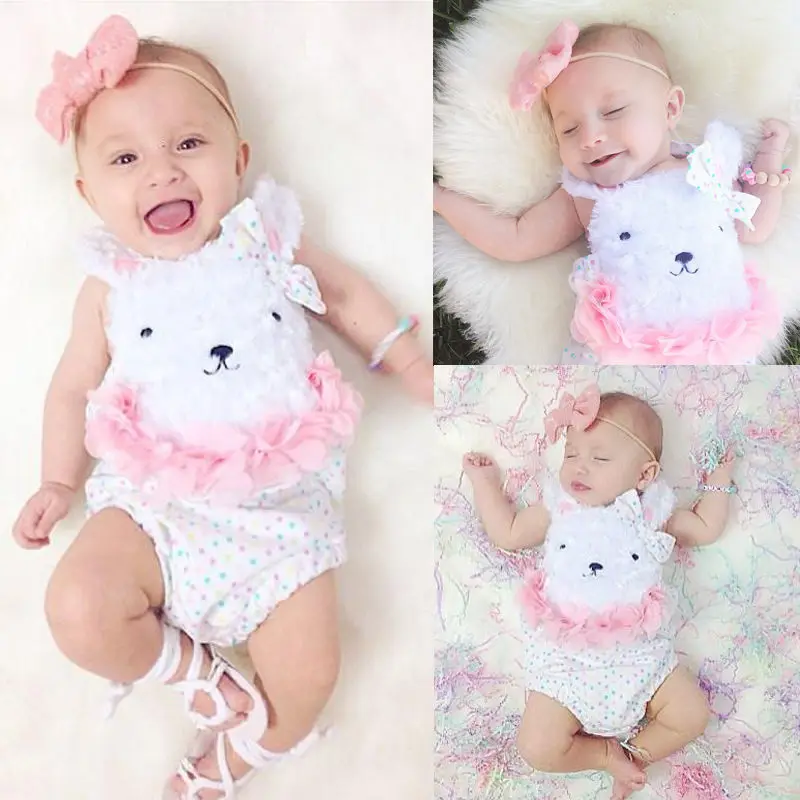 New Newborn Baby Girl Summer One-Pieces Clothes Baby Flower Polka Dot Bear Bodysuit Jumpsuit Outfits Costume New Newborn Baby Girl Summer One-Pieces Clothes Baby Flower Polka Dot Bear Bodysuit Jumpsuit Outfits Costume