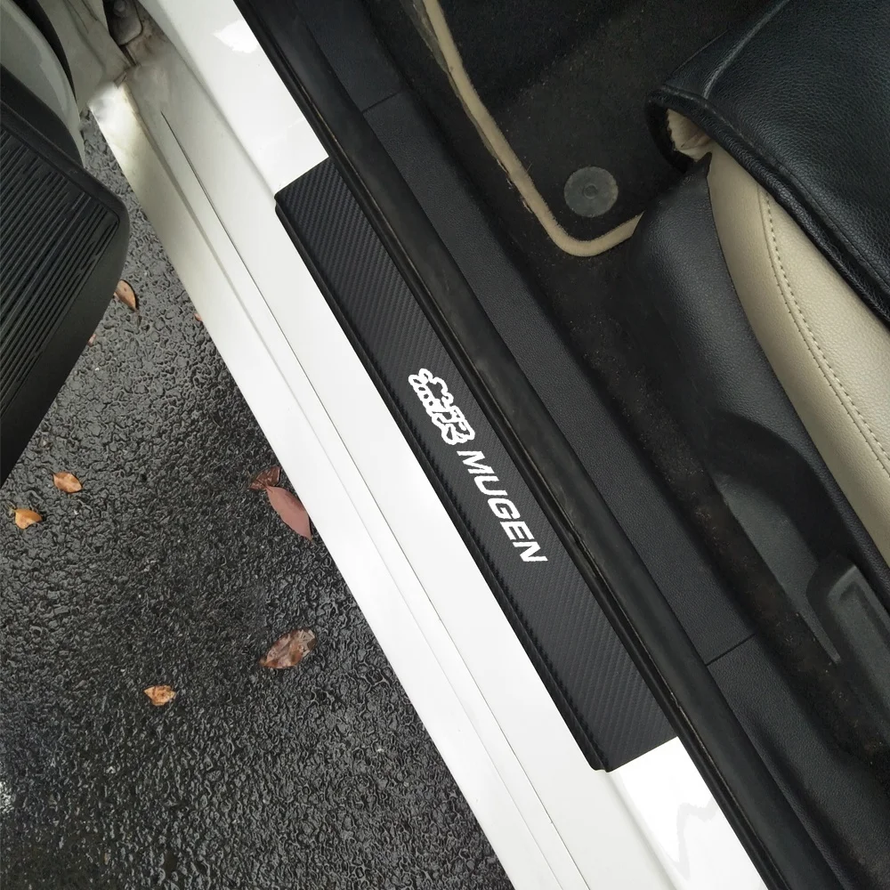 4pcs//Set Carbon Fiber Door Sill Protector Plate Scuff Protection Car Sticker for Dodge RAM Charger