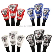 New 4Colors Skull Head Golf cover Headcover for Driver 3#Fairway Wood 5#Fairway Wood Golden Spots universal brand Free Shipping