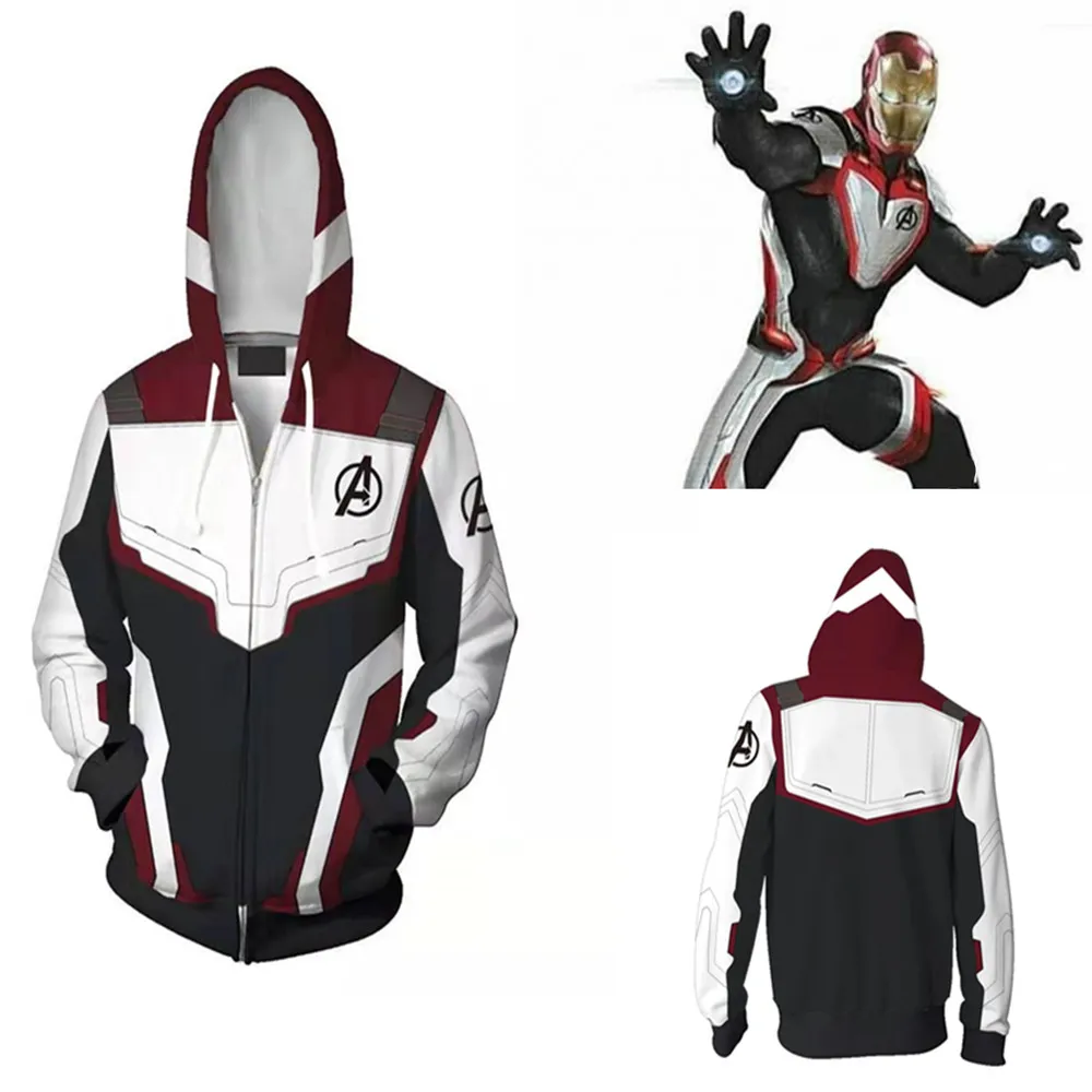2019 Avengers Endgame Quantum Realm Sweatshirt Jacket Advanced Tech Hoodie Cosplay Costumes new superhero Iron Man Hoodies suit